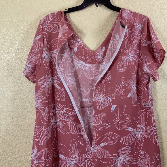Shein Dress Pink White Floral Size 3XL - Picture 11 of 13